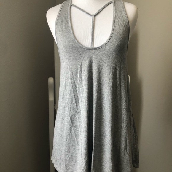Free People Grey Racer Back Tank - Picture 1 of 6